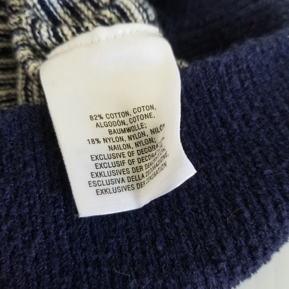 [ANTHRO] Moth Striped Mock Neck Pullover M - Picture 6 of 7